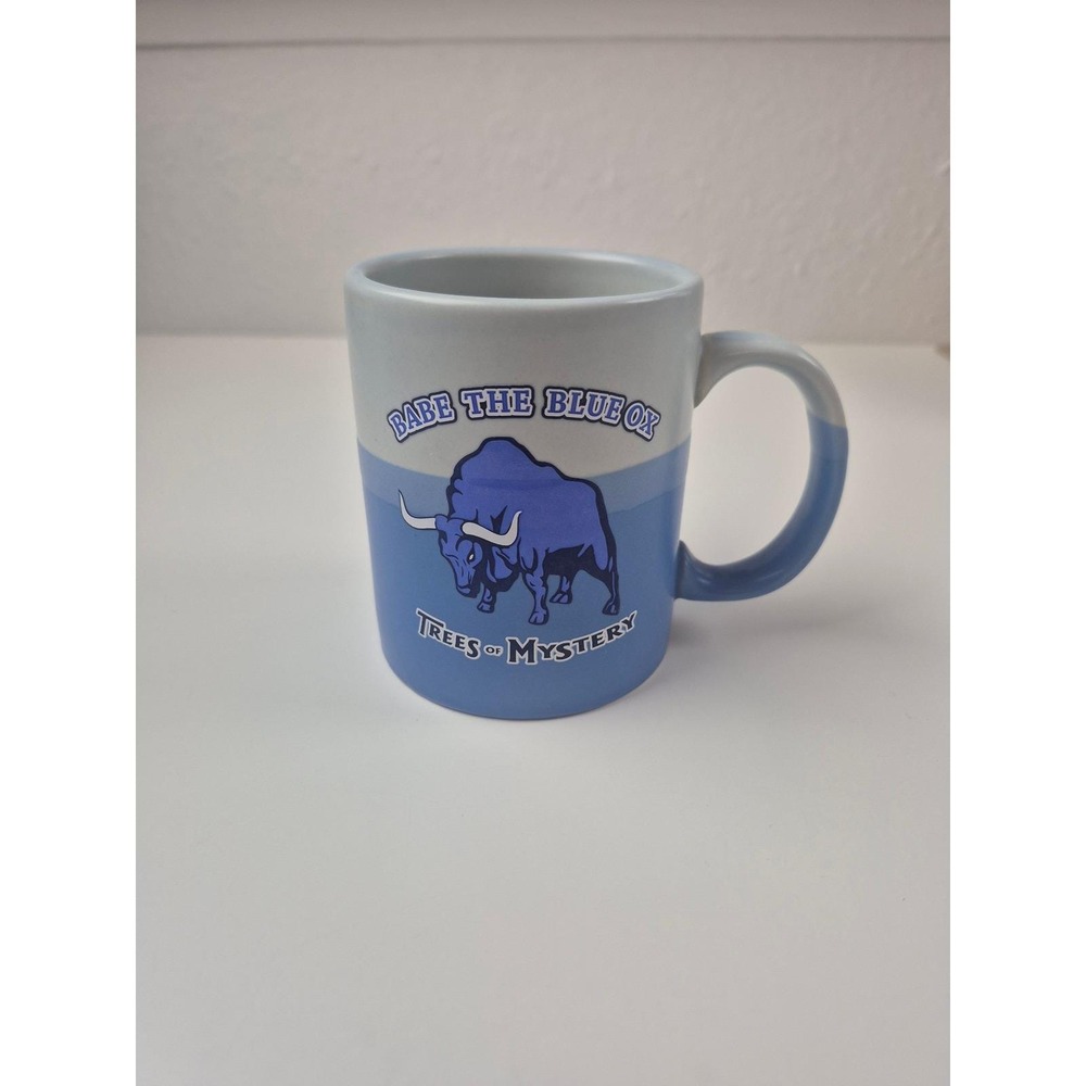 Babe the Blue Ox Trees of Mystery Souvenir Coffee Mug Blue Two-Tone‎ Ceramic